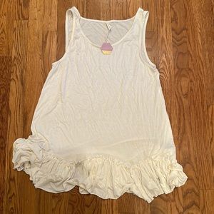 Pinkblush Cream Ruffle Hem Tank Top